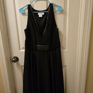 Fiesta Black Maxi Dress with Embellished Straps